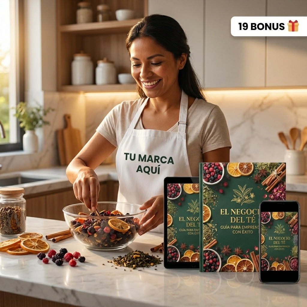 PACK EL NEGOCIO DEL TÉ: Guía para emprender + 250 Recetas de autor + 19 Bonus de Regalo🎁