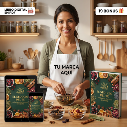 PACK EL NEGOCIO DEL TÉ: Guía para emprender + 250 Recetas de autor + 19 Bonus de Regalo🎁