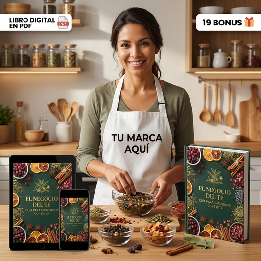 PACK EL NEGOCIO DEL TÉ: Guía para emprender + 250 Recetas de autor + 19 Bonus de Regalo🎁